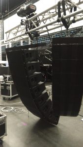 Setting up D&B line array in Spark arena