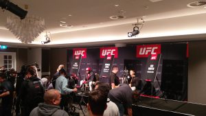 Lighting for press room at a UFC event